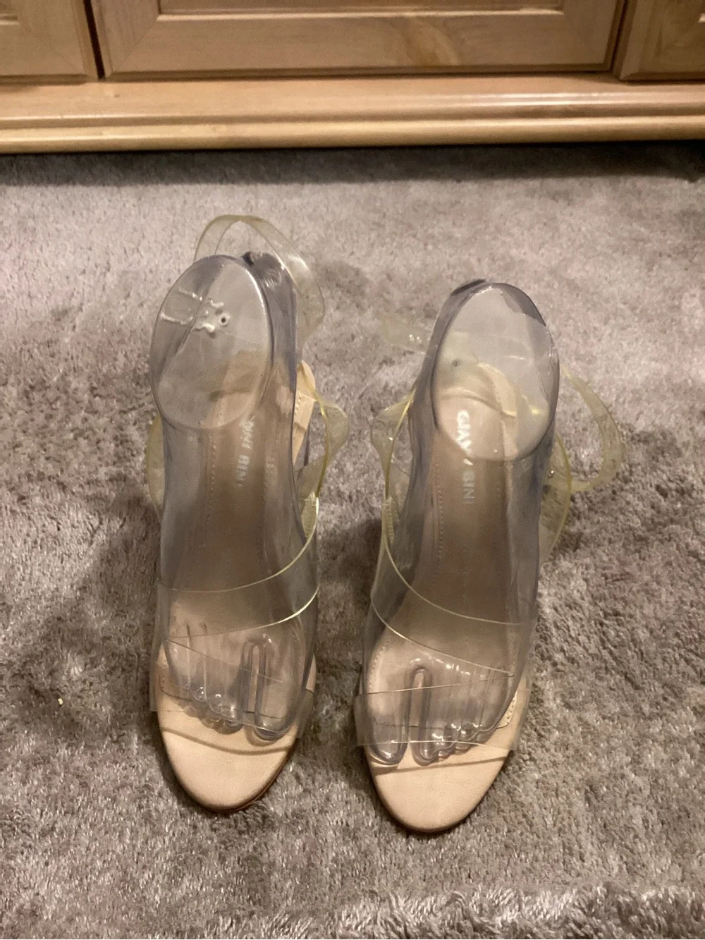 Clear Strap Women's Sandals in Beige - Unbranded